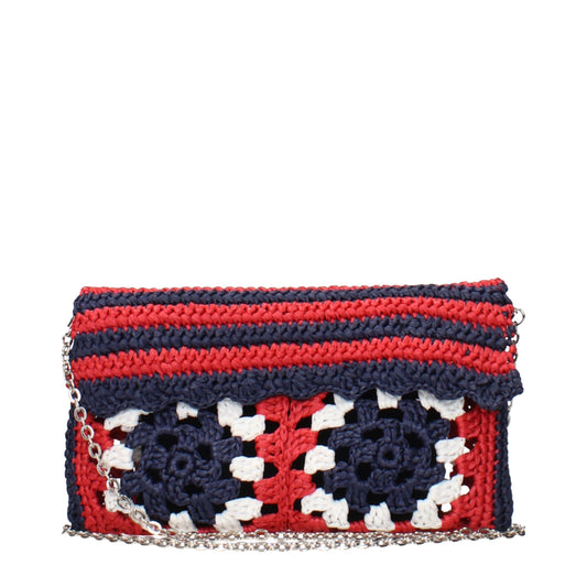 Sacs à main à rabat en raffia multicolore de Miu Miu