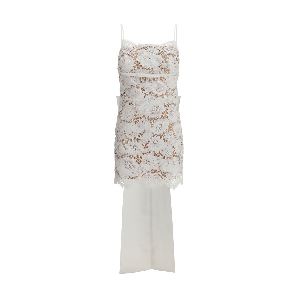Robe courte en satin Self-Portrait avec nœud en dentelle