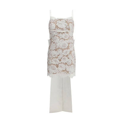 Robe courte en satin Self-Portrait avec nœud en dentelle