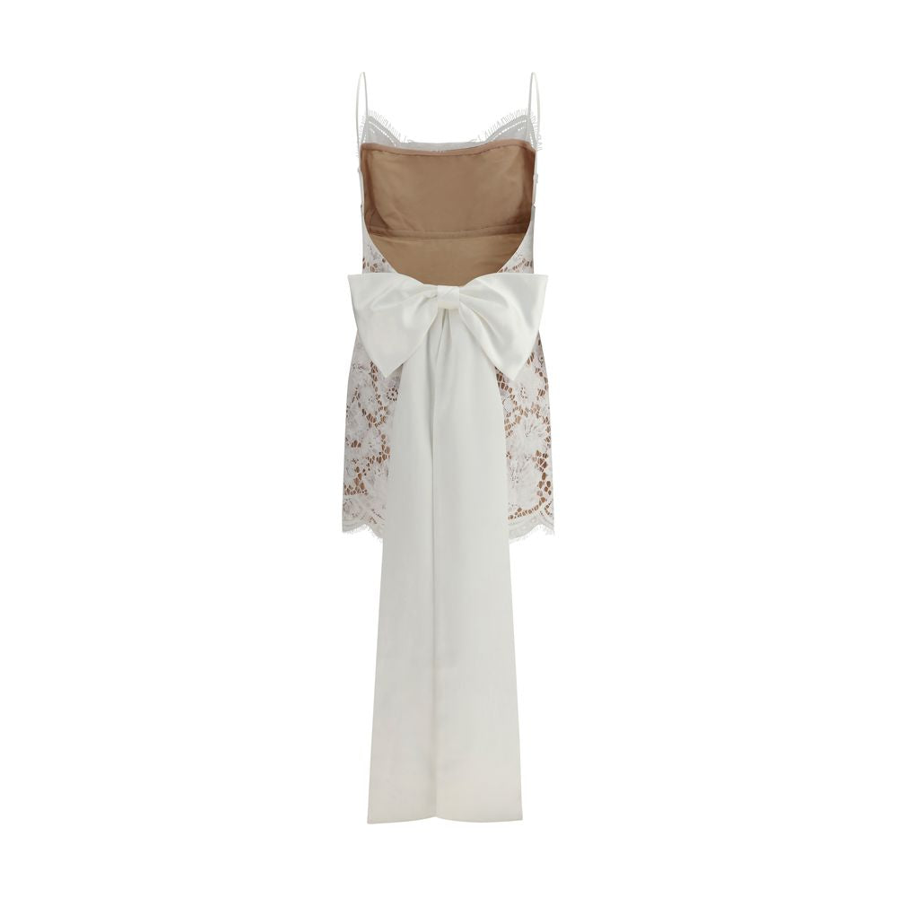 Robe courte en satin Self-Portrait avec nœud en dentelle