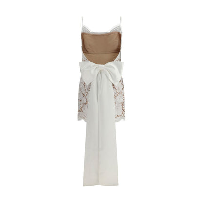 Robe courte en satin Self-Portrait avec nœud en dentelle