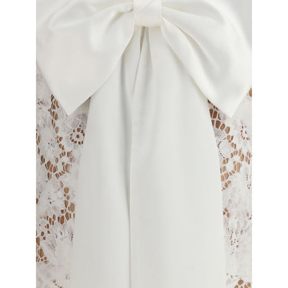 Robe courte en satin Self-Portrait avec nœud en dentelle