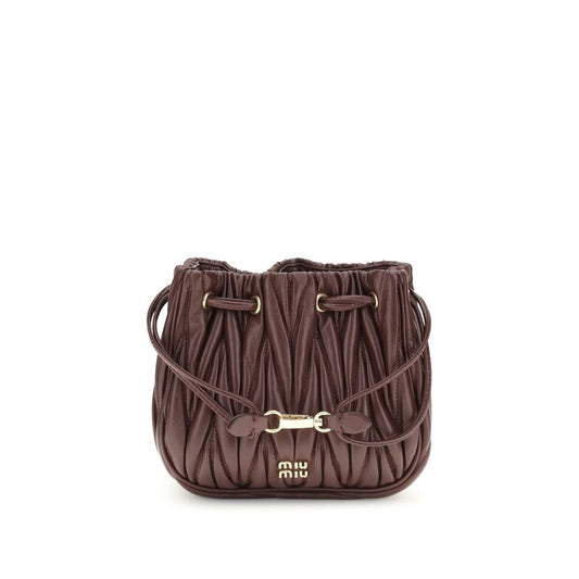 Pochette en cuir de nappa matelassé Miu Miu
