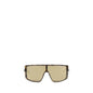 Lunettes de soleil Alexander McQueen Havana à pare-soleil en forme de T