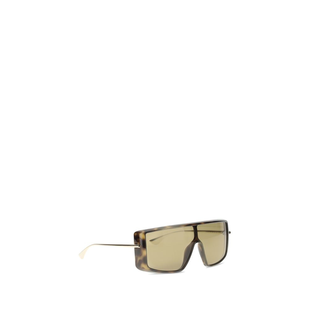Lunettes de soleil Alexander McQueen Havana à pare-soleil en forme de T