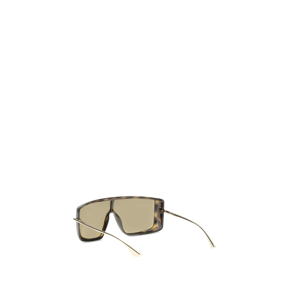 Lunettes de soleil Alexander McQueen Havana à pare-soleil en forme de T