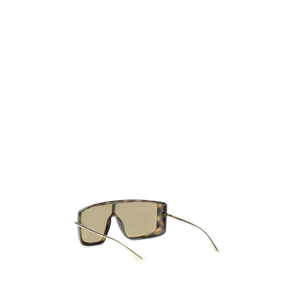 Lunettes de soleil Alexander McQueen Havana à pare-soleil en forme de T
