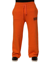 Pantalon de survêtement Dolce &amp; Gabbana orange en coton avec logo DG VIB3 et cordon de serrage