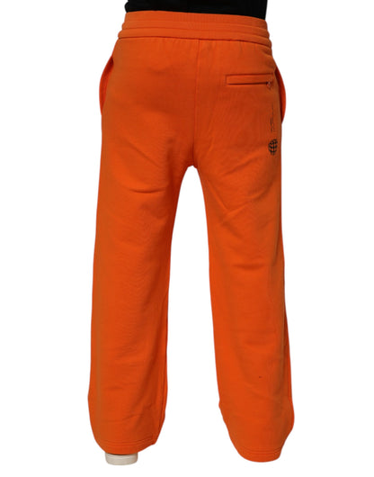 Dolce & Gabbana Orange Cotton DG VIB3 Logo Drawstring Sweatpants Pants