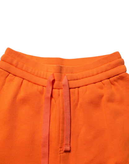 Dolce & Gabbana Orange Cotton DG VIB3 Logo Drawstring Sweatpants Pants