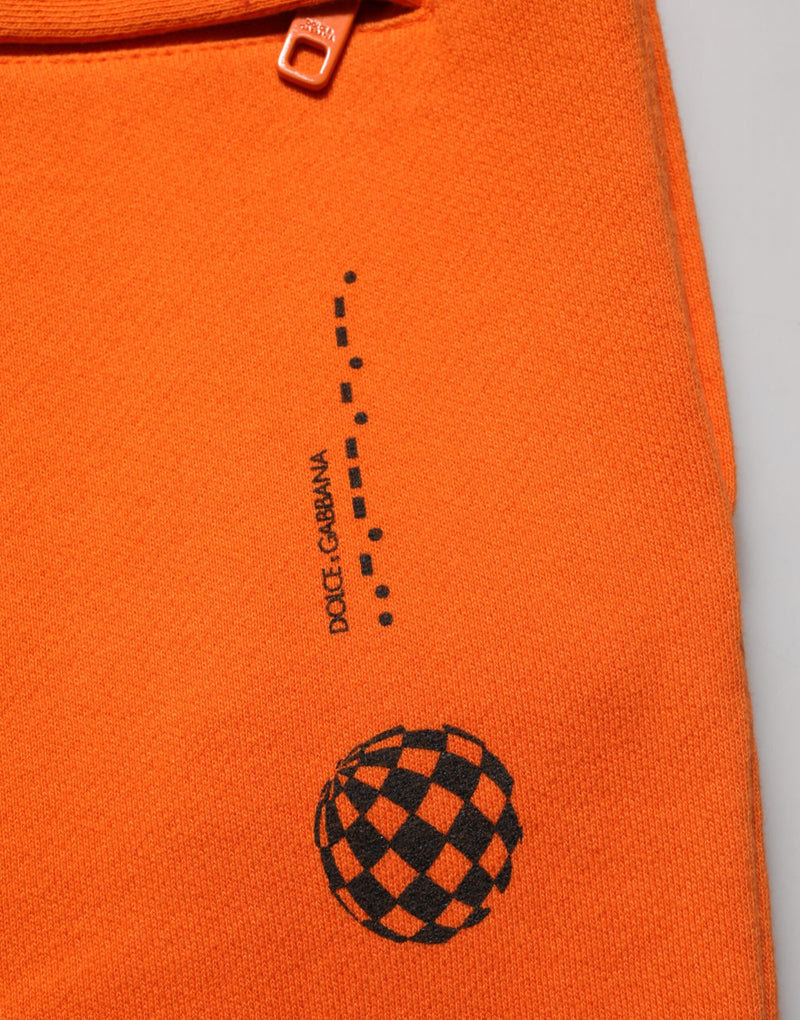 Dolce & Gabbana Orange Cotton DG VIB3 Logo Drawstring Sweatpants Pants