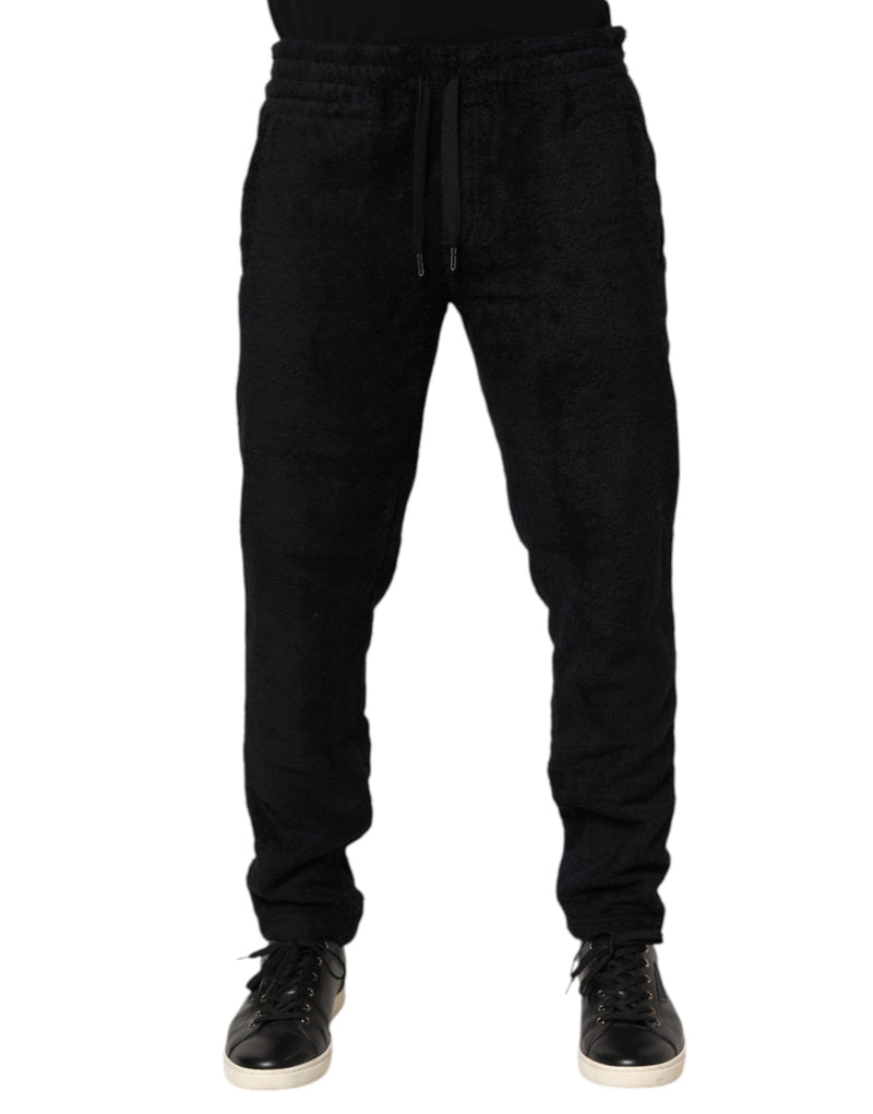 Dolce &amp; Gabbana Zwarte Katoenen Logo Heren Joggingbroek