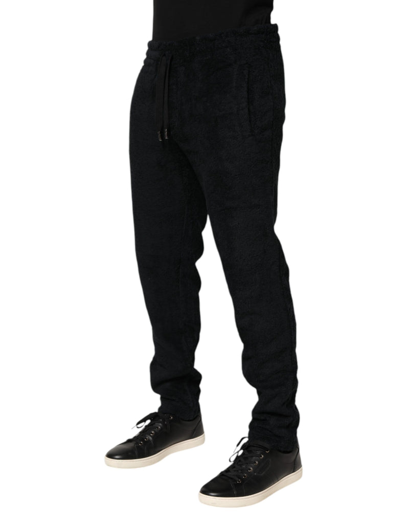 Dolce &amp; Gabbana Zwarte Katoenen Logo Heren Joggingbroek