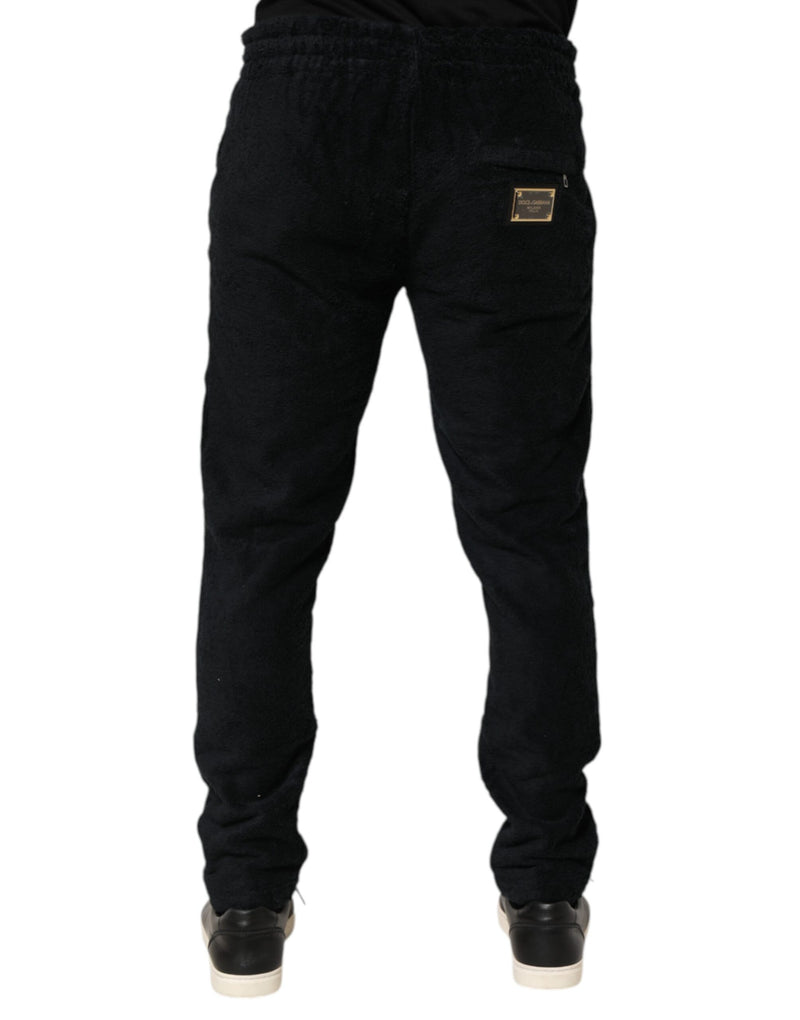 Dolce &amp; Gabbana Zwarte Katoenen Logo Heren Joggingbroek