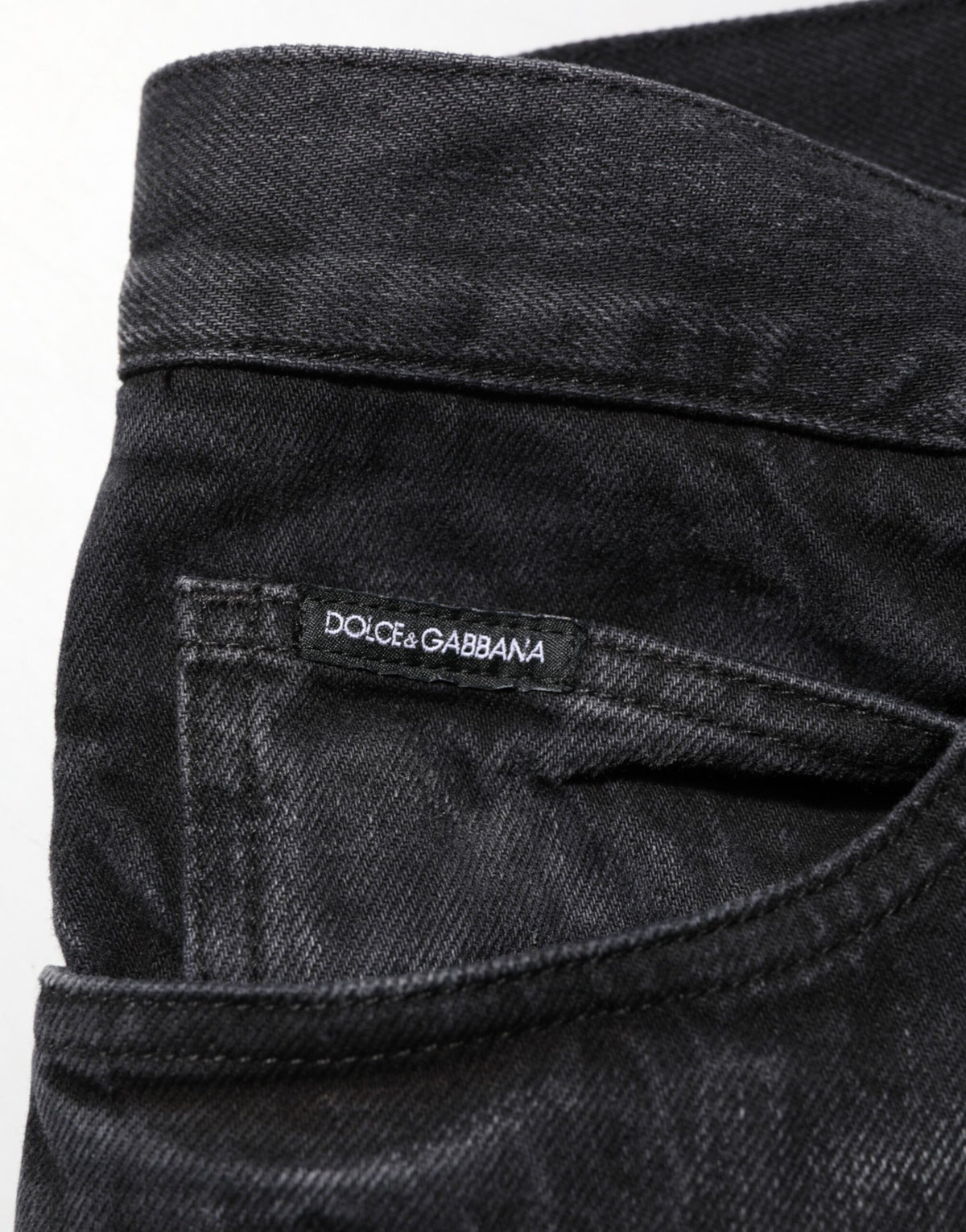 Jean skinny en coton noir délavé Dolce &amp; Gabbana pour homme