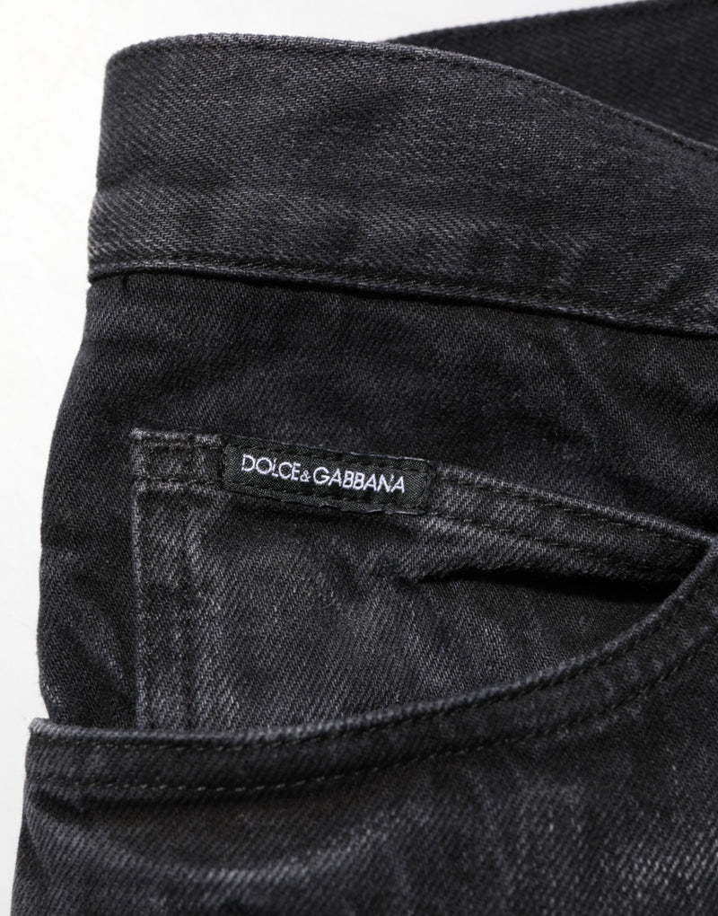 Dolce &amp; Gabbana Zwarte Gewassen Katoenen Skinny Heren Denim Jeans