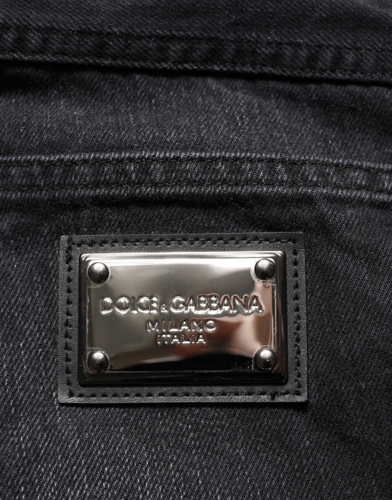 Dolce &amp; Gabbana Zwarte Gewassen Katoenen Skinny Heren Denim Jeans
