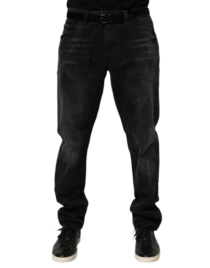 Dolce &amp; Gabbana Zwarte Gewassen Katoenen Skinny Heren Denim Jeans