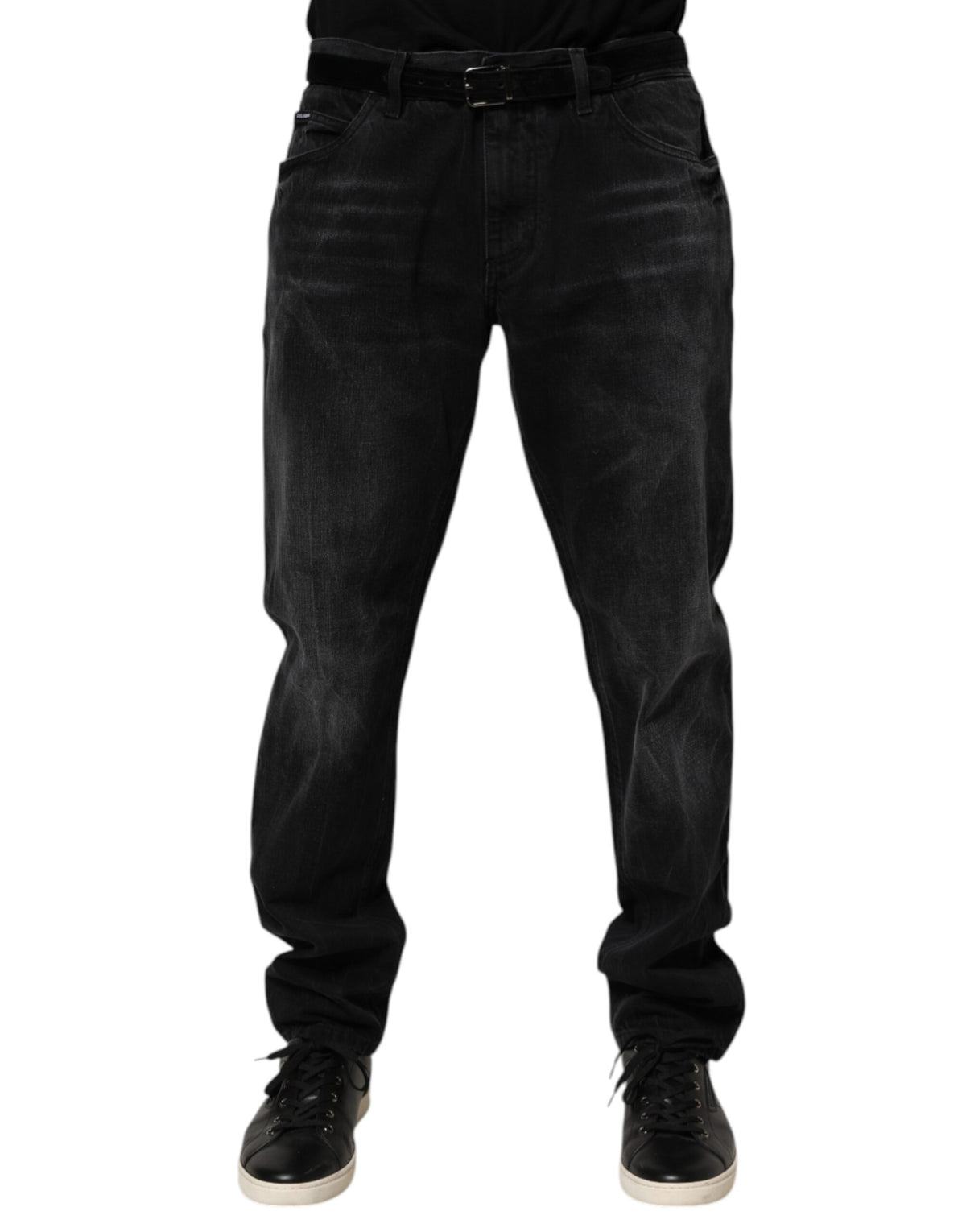 Jean skinny en coton noir délavé Dolce &amp; Gabbana pour homme