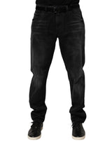 Jean skinny en coton noir délavé Dolce &amp; Gabbana pour homme