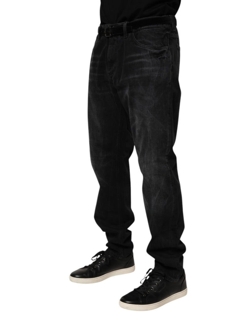 Dolce &amp; Gabbana Zwarte Gewassen Katoenen Skinny Heren Denim Jeans