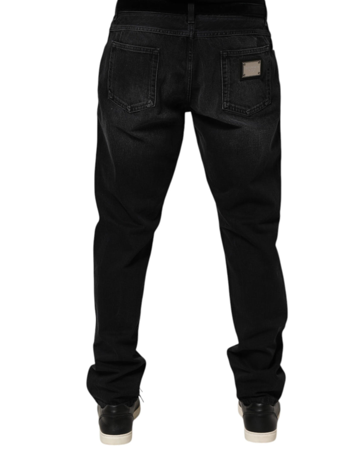 Jean skinny en coton noir délavé Dolce &amp; Gabbana pour homme