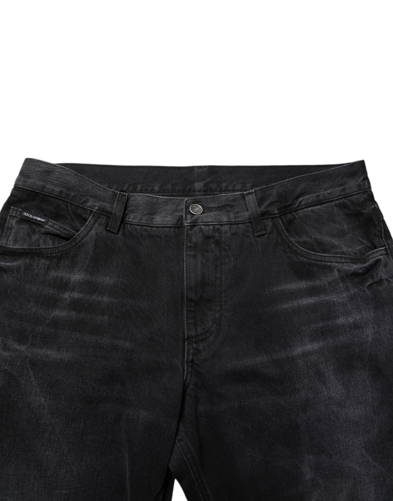 Dolce &amp; Gabbana Zwarte Gewassen Katoenen Skinny Heren Denim Jeans