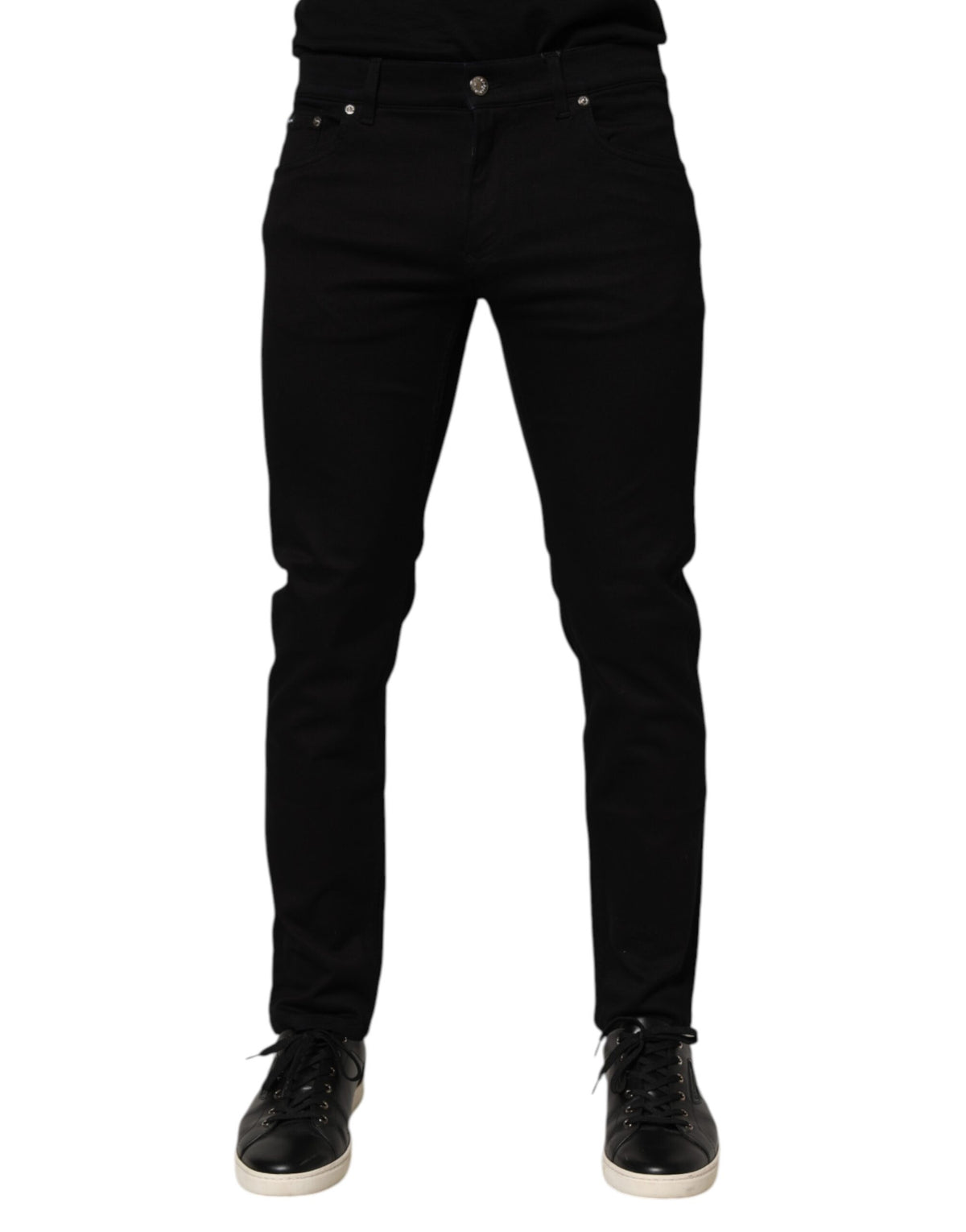 Pantalon skinny Dolce &amp; Gabbana noir en mélange de coton pour homme