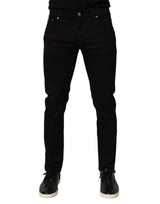 Pantalon skinny Dolce &amp; Gabbana noir en mélange de coton pour homme