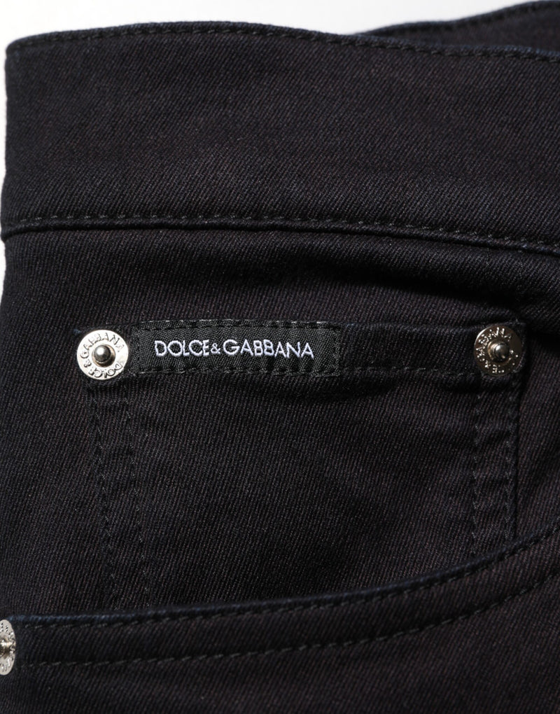Dolce &amp; Gabbana Zwarte Skinny Broek voor Heren van Katoenmix