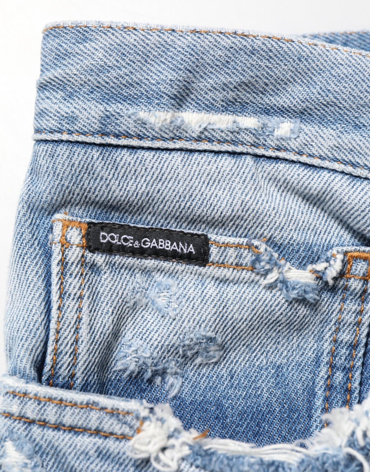 Jean Dolce &amp; Gabbana bleu délavé et déchiré