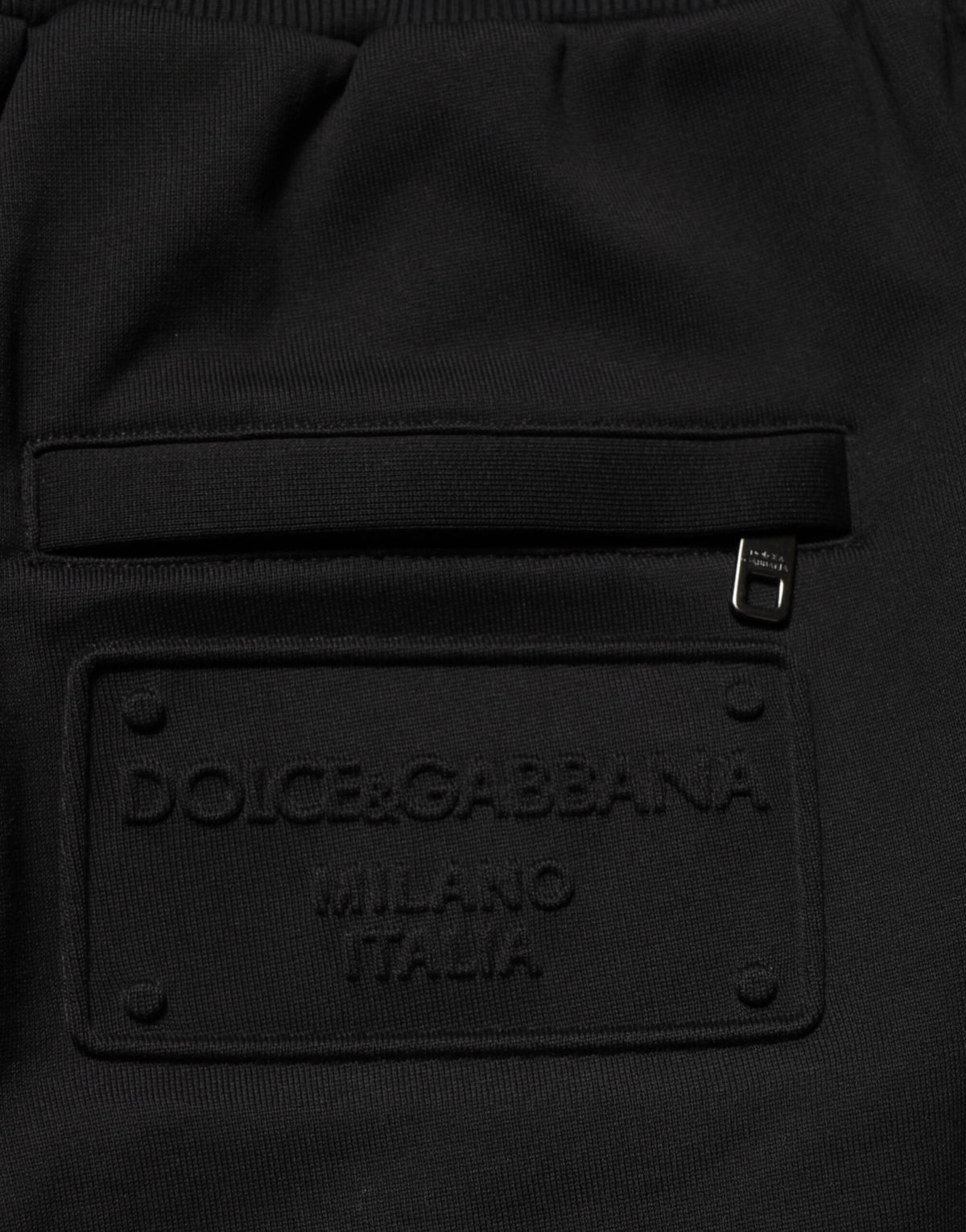 Pantalon de survêtement Dolce &amp; Gabbana en coton noir avec cordon de serrage et logo