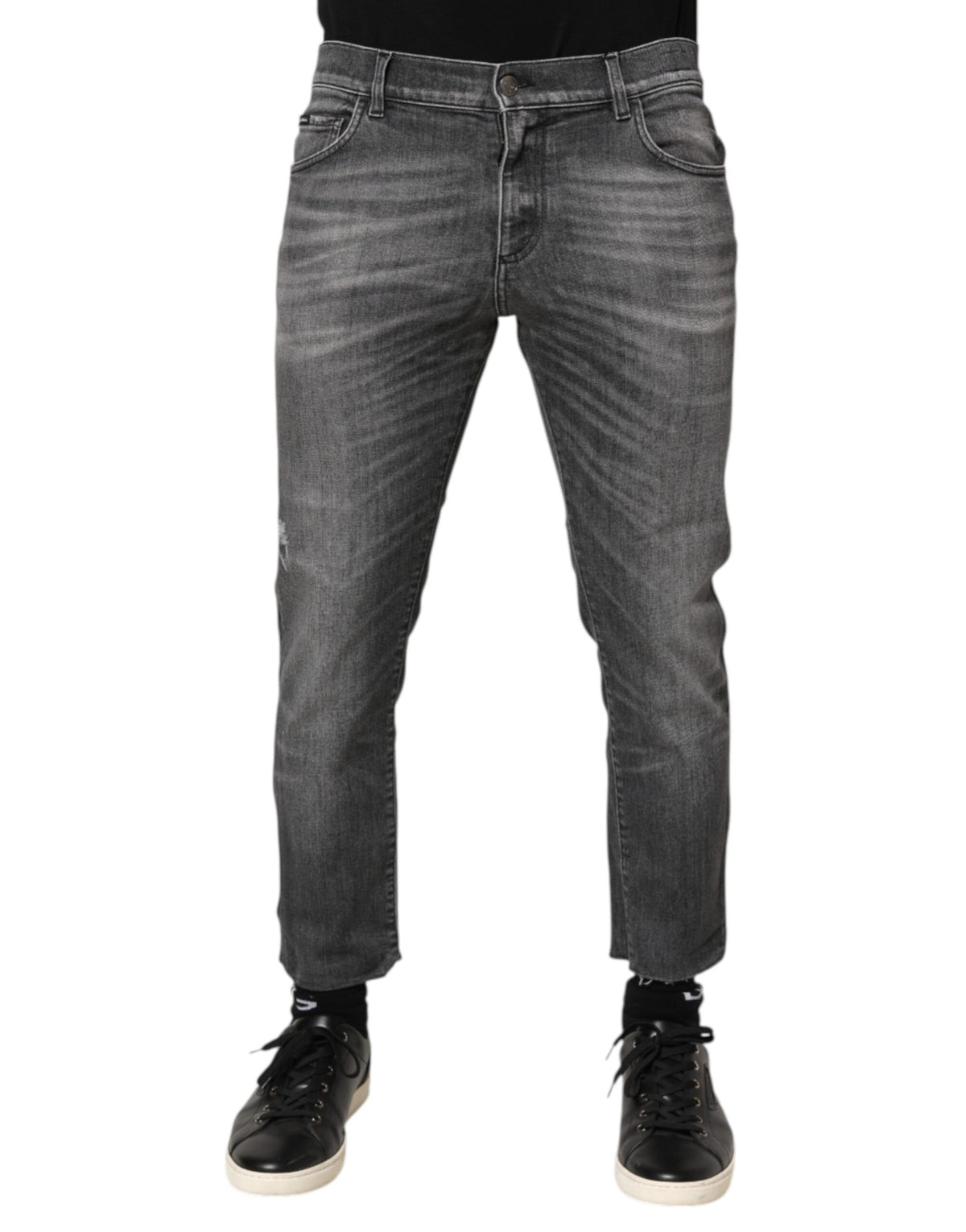Jean slim en denim gris délavé Dolce &amp; Gabbana