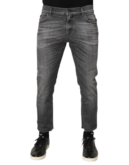 Jean slim en denim gris délavé Dolce &amp; Gabbana