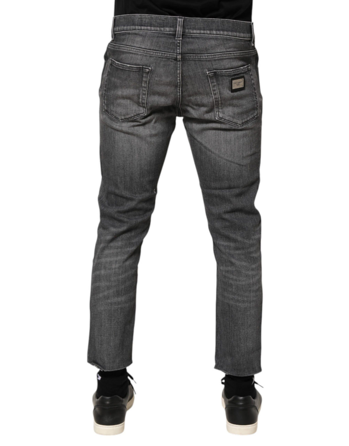 Jean slim en denim gris délavé Dolce &amp; Gabbana