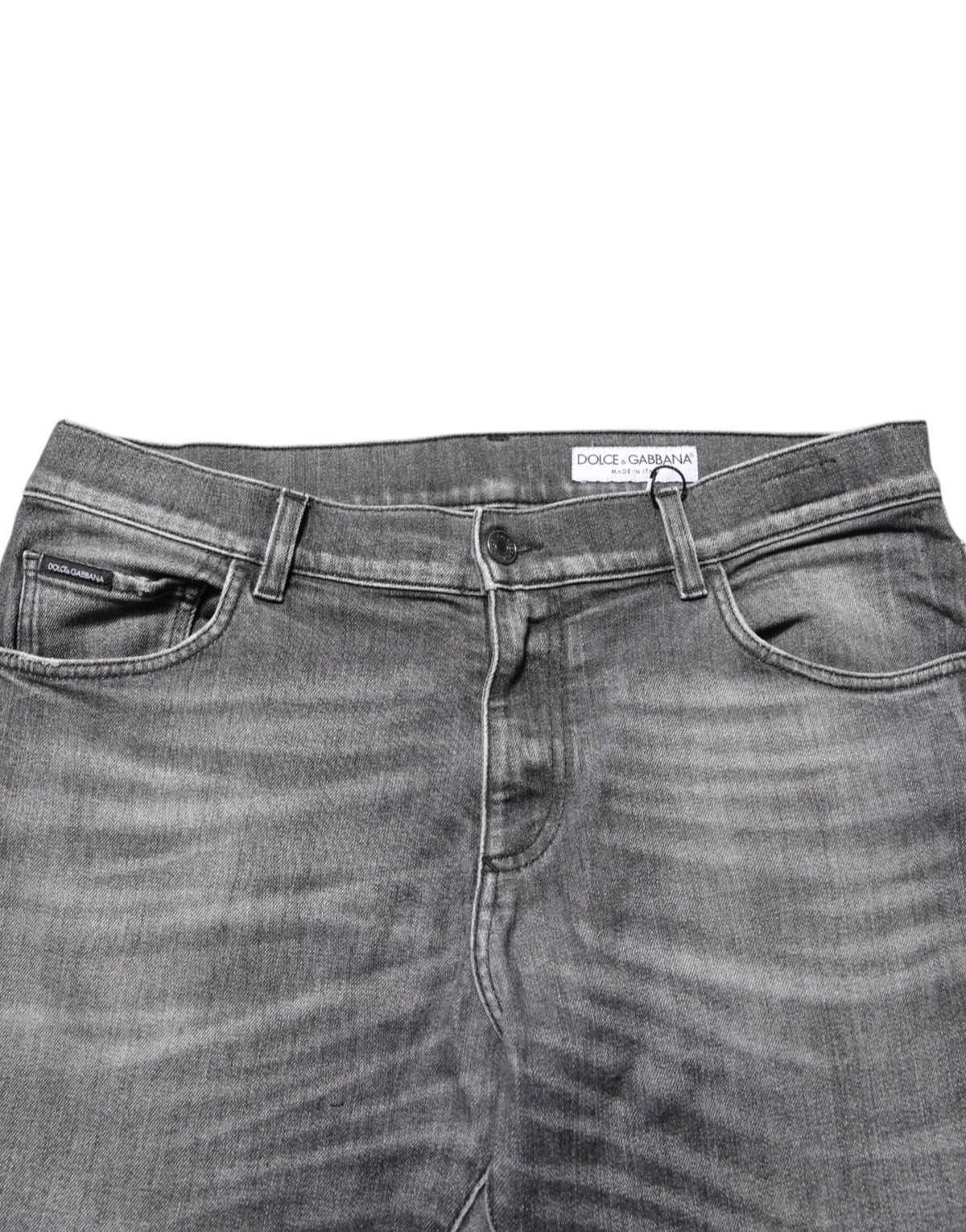 Jean slim en denim gris délavé Dolce &amp; Gabbana