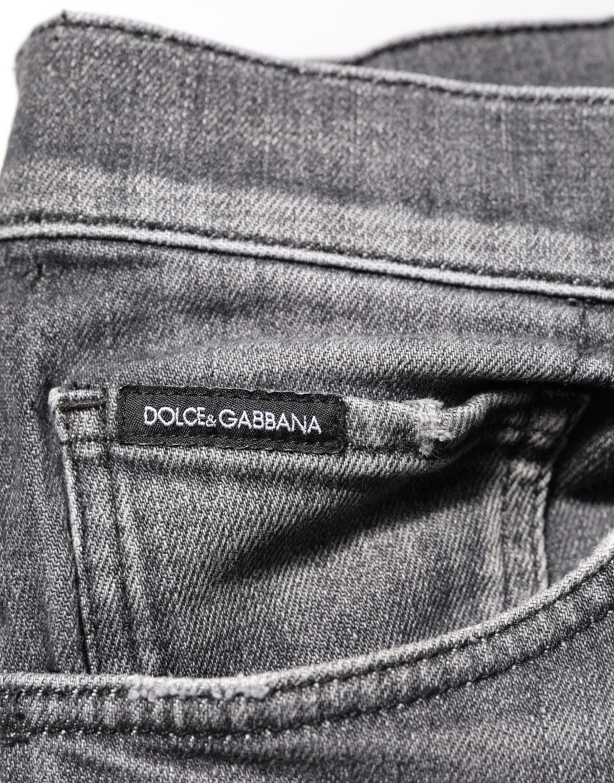 Jean slim en denim gris délavé Dolce &amp; Gabbana