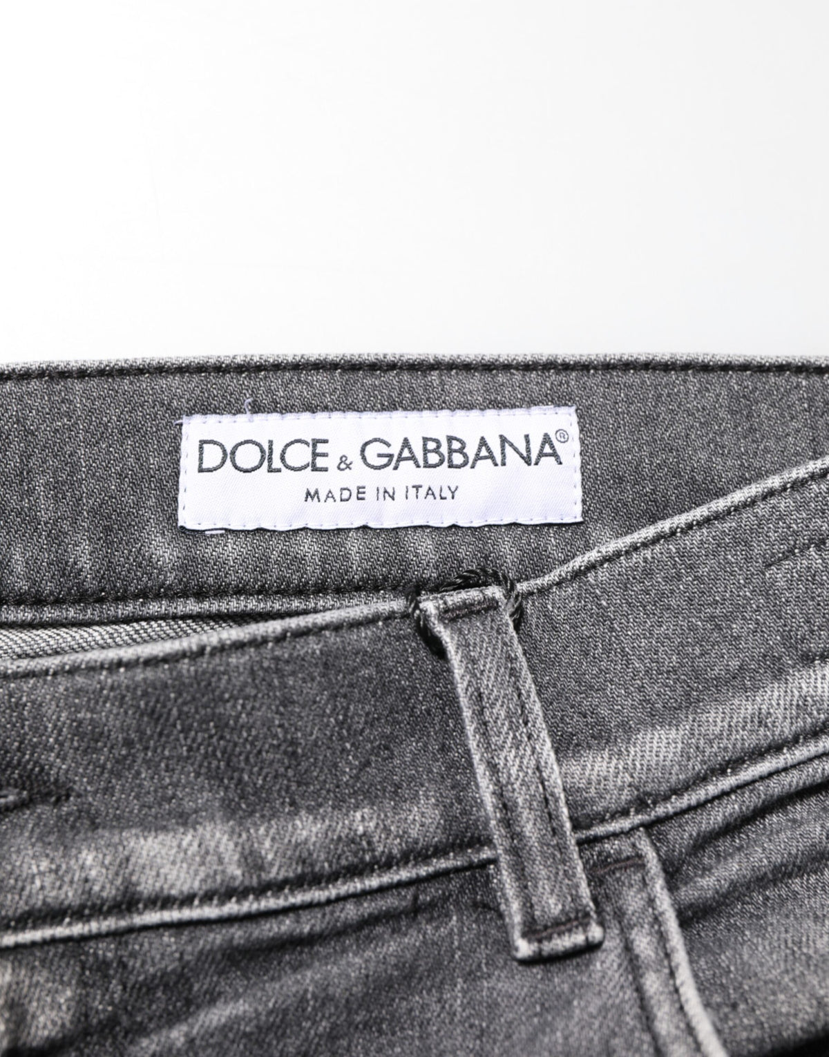Jean slim en denim gris délavé Dolce &amp; Gabbana