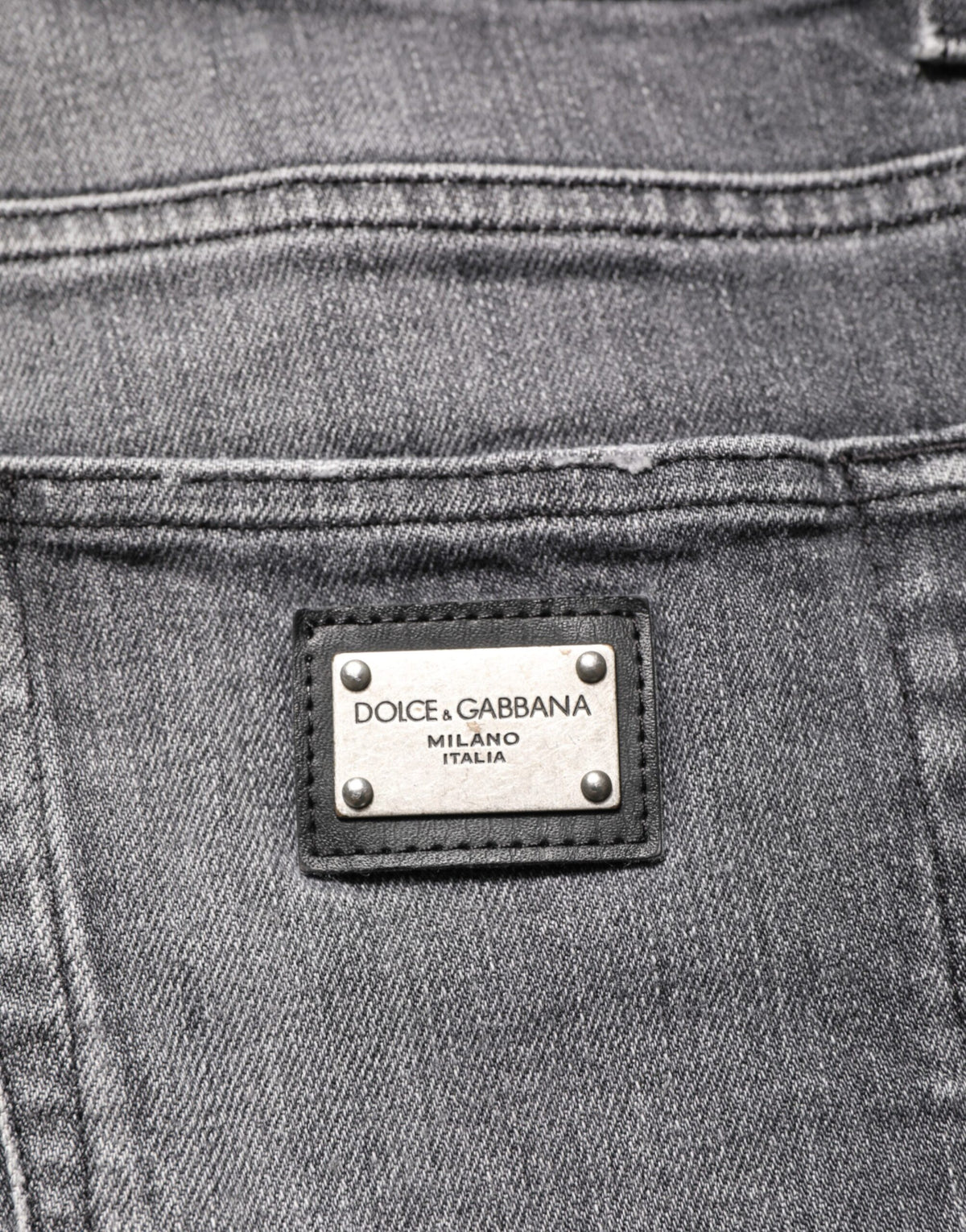 Jean slim en denim gris délavé Dolce &amp; Gabbana