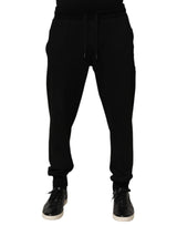 Pantalon de jogging Dolce &amp; Gabbana pour homme, en coton noir avec logo DG