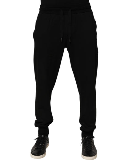 Pantalon de jogging Dolce &amp; Gabbana pour homme, en coton noir avec logo DG