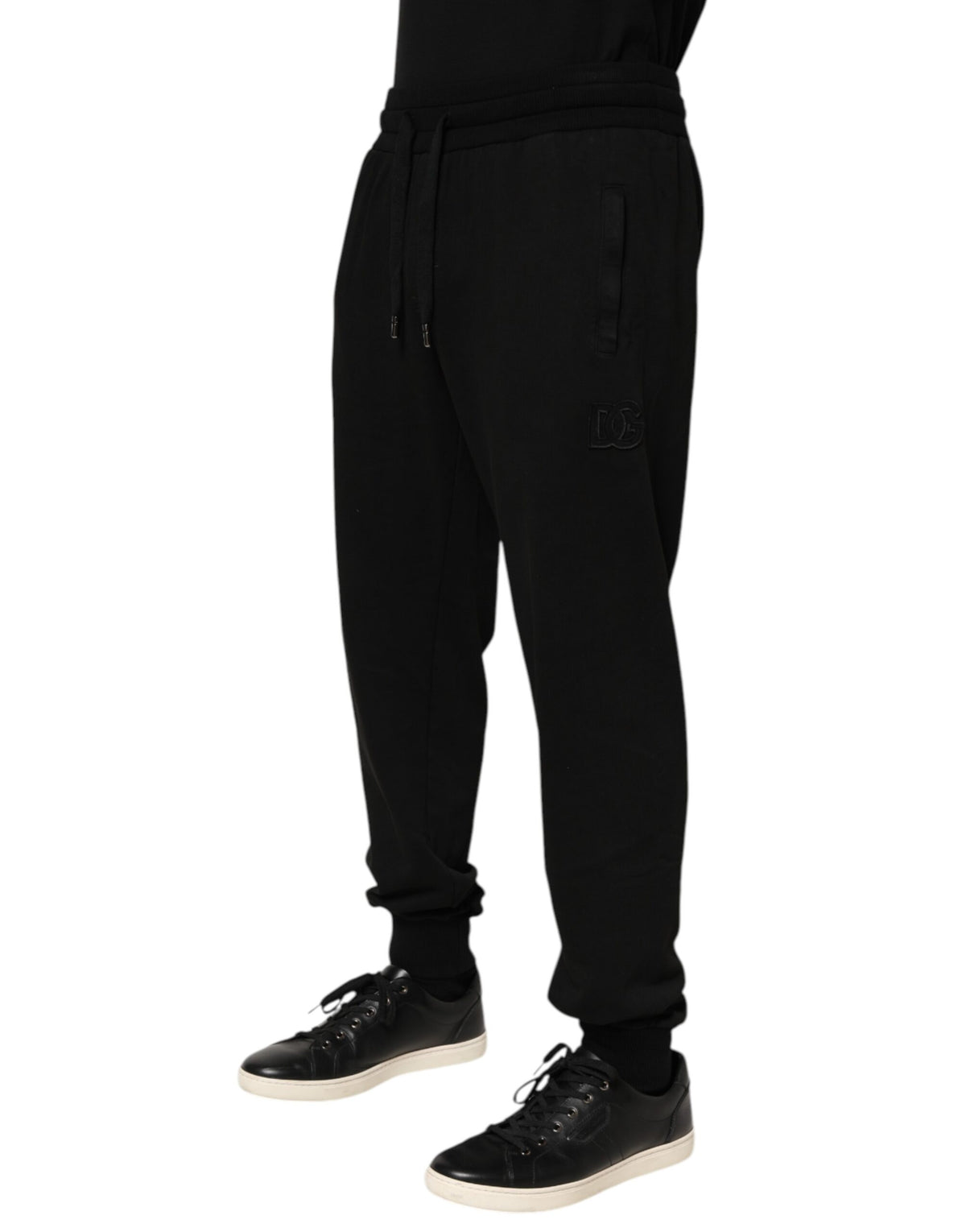 Pantalon de jogging Dolce &amp; Gabbana pour homme, en coton noir avec logo DG