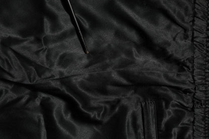 Dolce & Gabbana Black Gold Satin Crown Side Stripe Jogger Pants