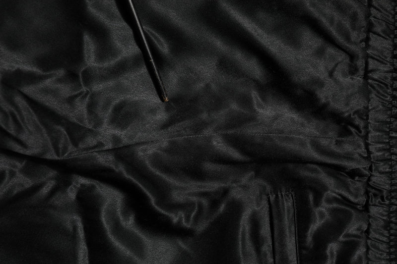 Dolce & Gabbana Black Gold Satin Crown Side Stripe Jogger Pants