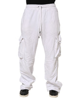 Pantalon cargo blanc en coton Dolce &amp; Gabbana avec logo