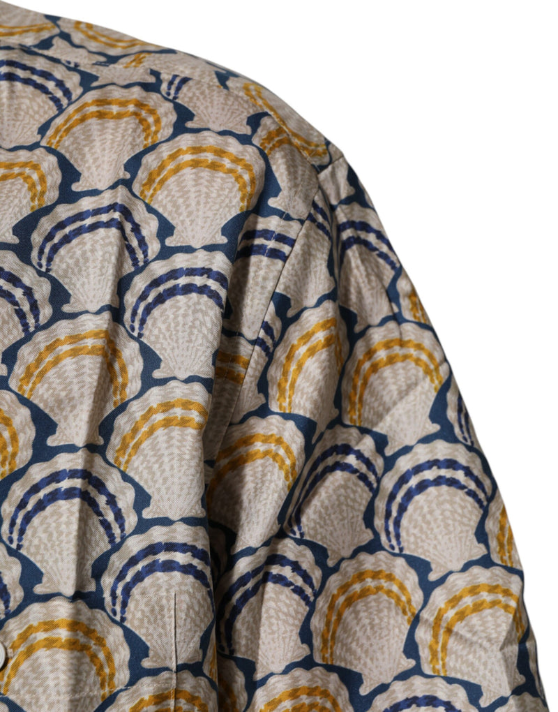 Dolce &amp; Gabbana crèmekleurig Hawaiiaans katoenen zijden overhemd met schelpenprint