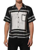 Polo décontracté Dolce &amp; Gabbana à rayures et pois noirs et blancs