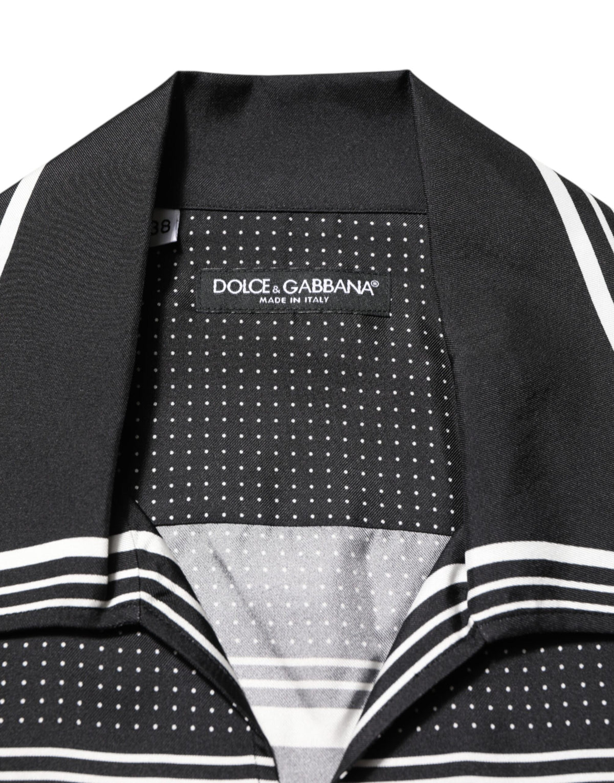 Polo décontracté Dolce &amp; Gabbana à rayures et pois noirs et blancs