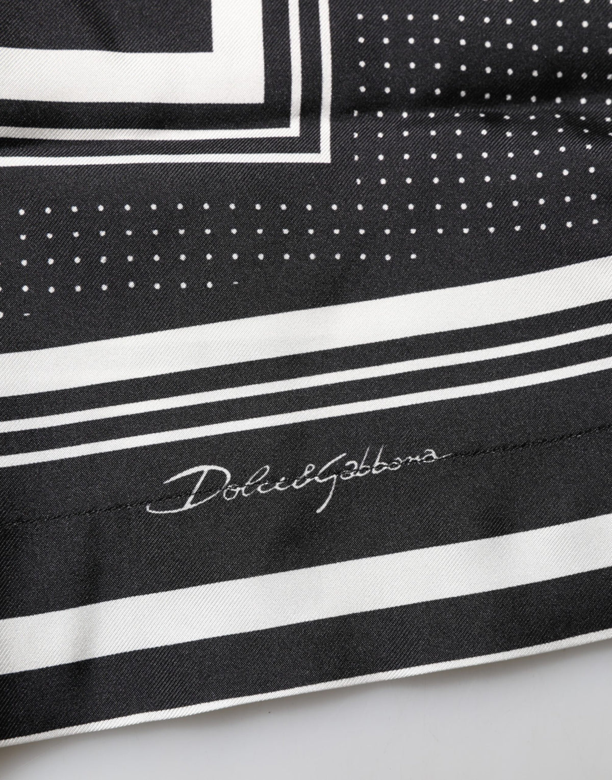 Polo décontracté Dolce &amp; Gabbana à rayures et pois noirs et blancs