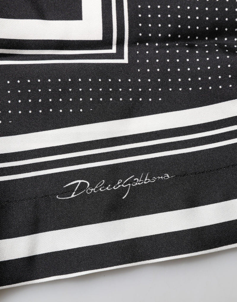 Dolce &amp; Gabbana Zwart Wit Gestreept Stippenprint Casual Poloshirt